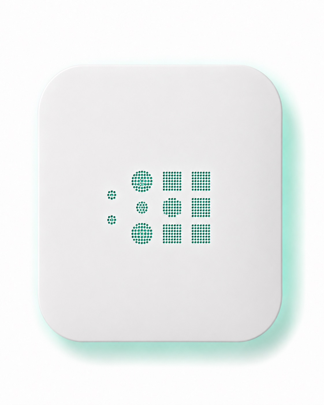 The MoveAir Sense A100 air quality monitor, seen from the front